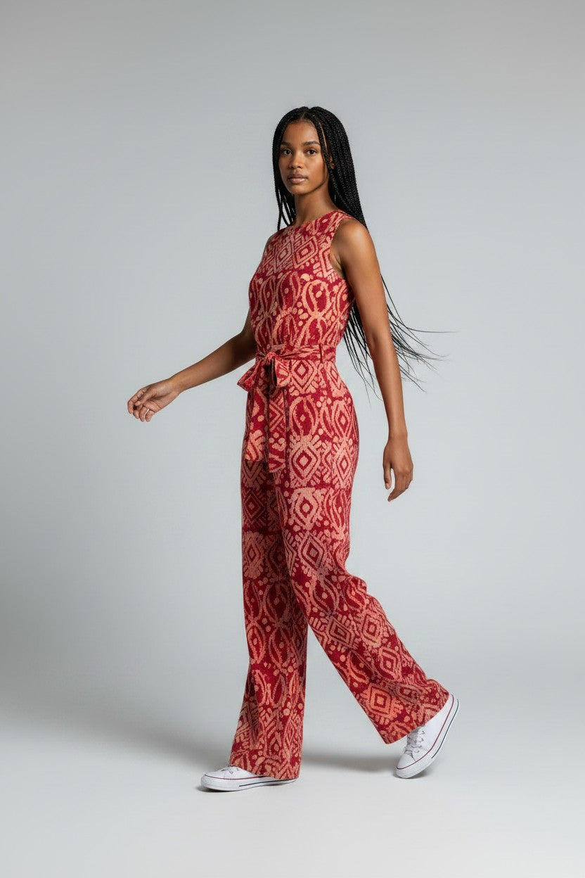 Combinaison pantalon en pagne Adiré - Braise d'Ifé